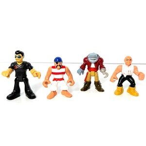 Fisher Price Imaginext Lot figures Pirate Shark Captain Ghost Riders Dr Malcom